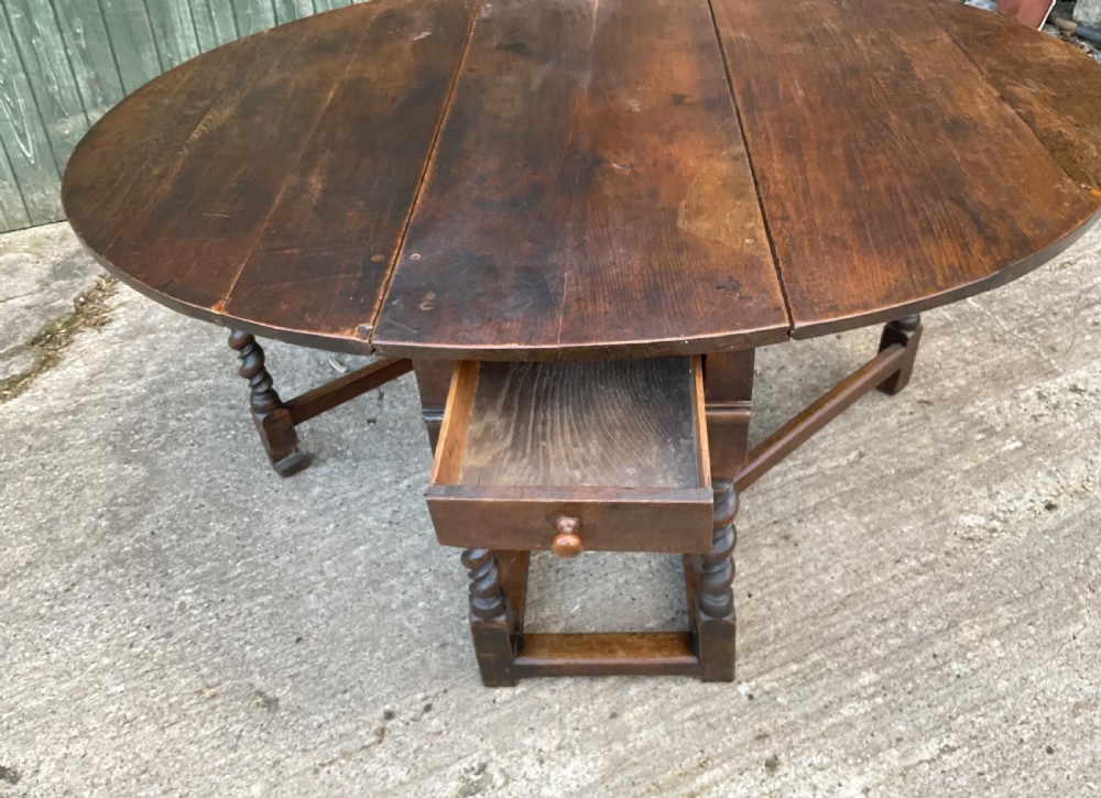 A super large 17th c gate table in Oak seat 8 View X