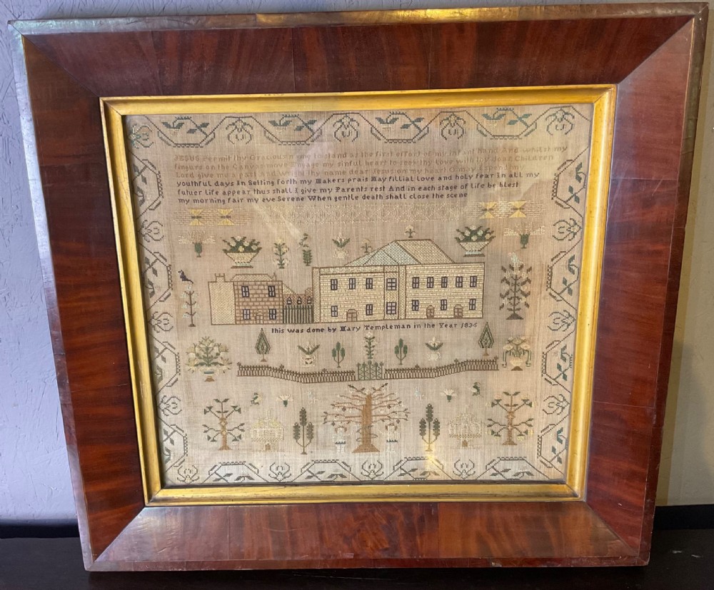 Needlework sampler Mary templeman 1836