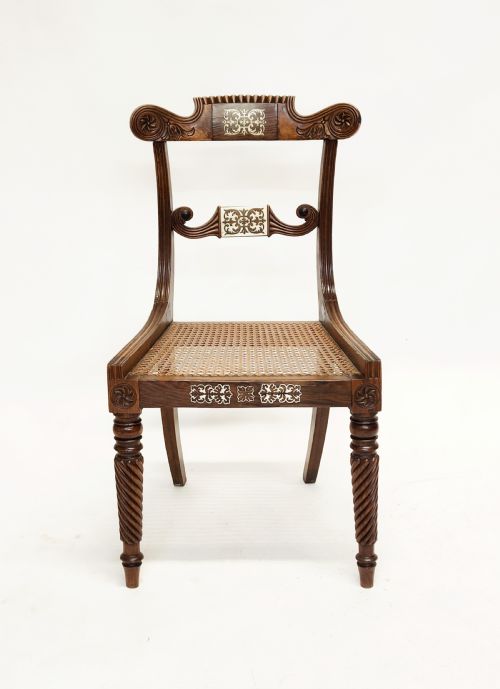 Regency Faux Rosewood Caned Chair 