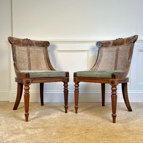 Fine Pair of George IV Gillows Bergere Chairs