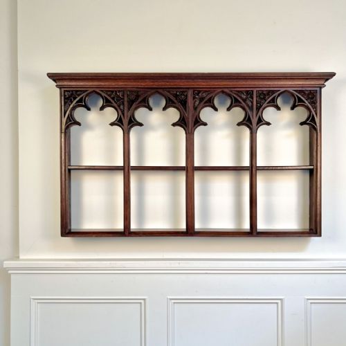 Superb Oak Gothic Wall Shelf