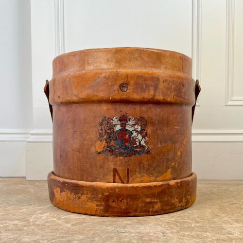 Edwardian Leather Shell Carrier / Waste Paper Bin