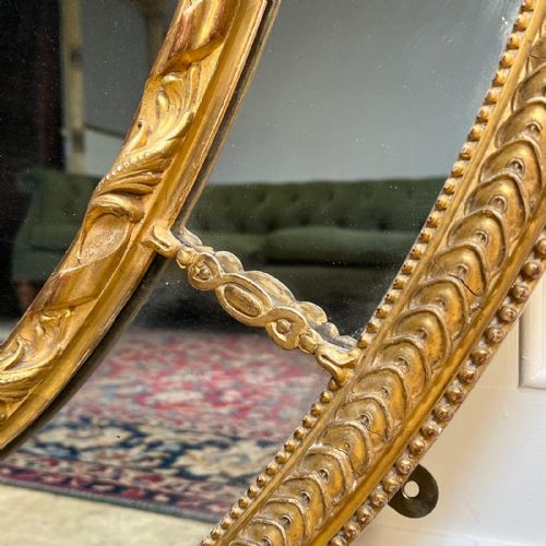 LARGE 19TH C GILTWOOD MARGIN MIRROR - ADDITIONAL PHOTO 1