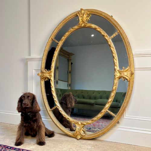 LARGE 19TH C GILTWOOD MARGIN MIRROR - ADDITIONAL PHOTO 2