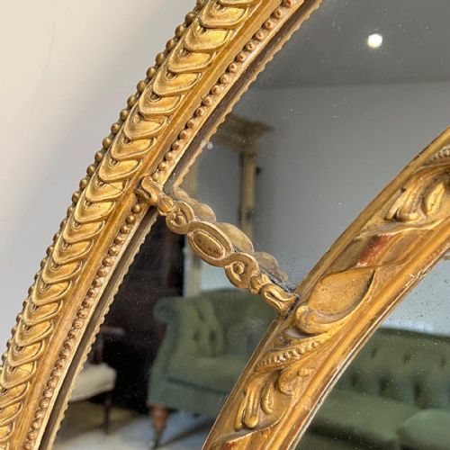 LARGE 19TH C GILTWOOD MARGIN MIRROR - ADDITIONAL PHOTO 3