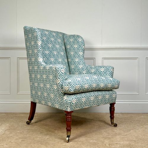 HOWARD SONS WALNUT WING CHAIR - ADDITIONAL PHOTO 1