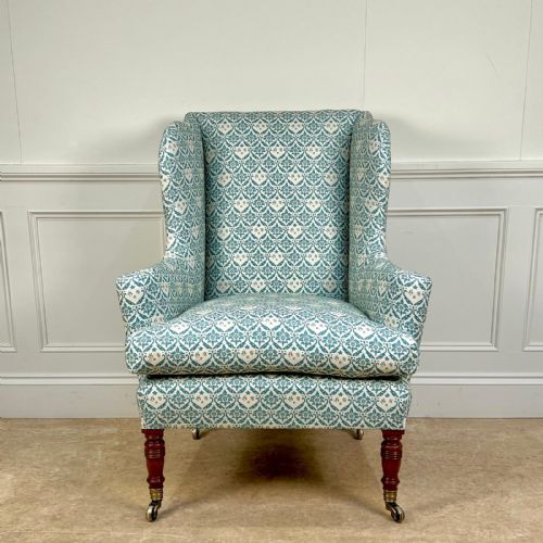 HOWARD SONS WALNUT WING CHAIR - ADDITIONAL PHOTO 2