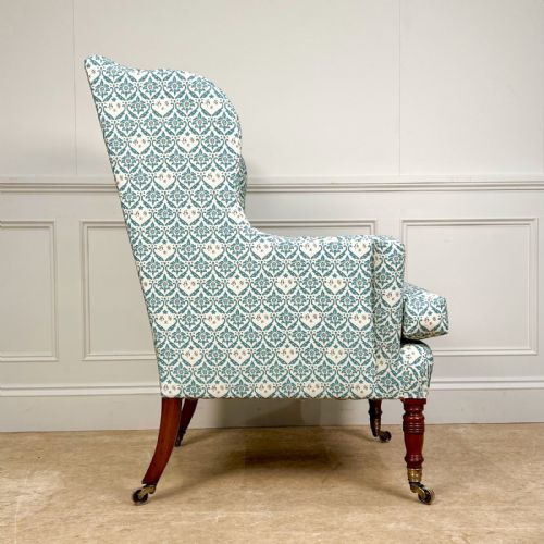 HOWARD SONS WALNUT WING CHAIR - ADDITIONAL PHOTO 3