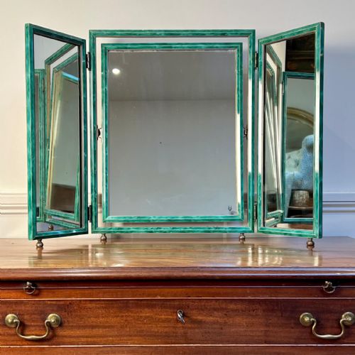 Art Deco Green Lacquered Dressing Table Mirror