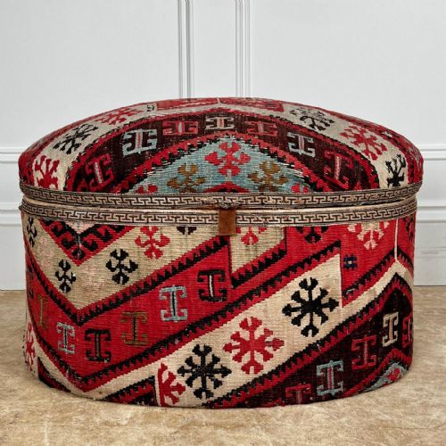 Edwardian Kilim Footstool Ottoman