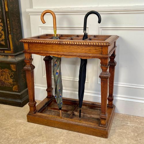 19TH C COUNTRY HOUSE OAK UMBRELLA STAND - ADDITIONAL PHOTO 3