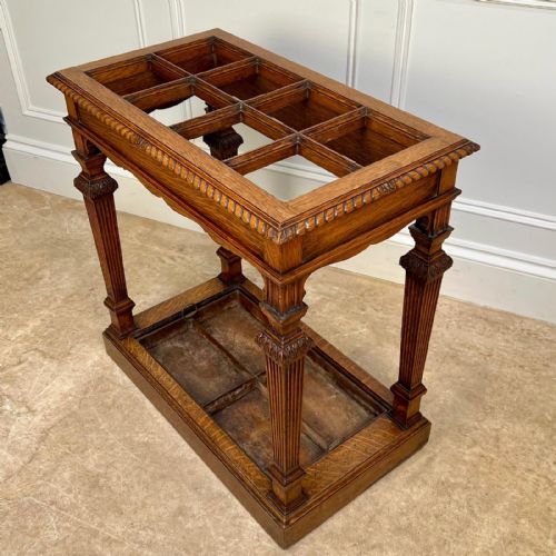 19TH C COUNTRY HOUSE OAK UMBRELLA STAND - ADDITIONAL PHOTO 4