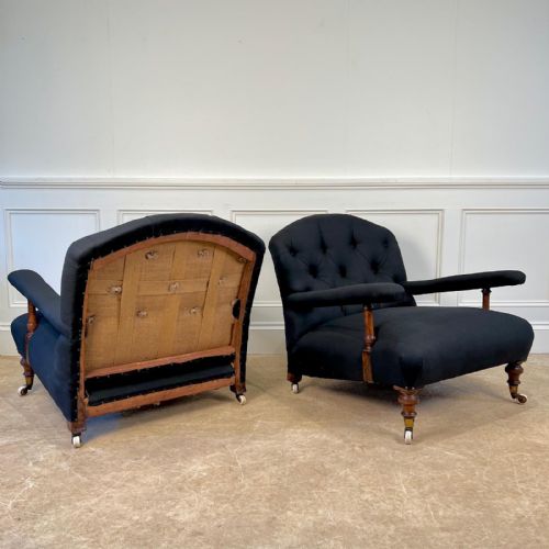 fig 2. A Pair of 19th C Holland & Sons Open Armchairs