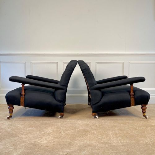 fig 3. A Pair of 19th C Holland & Sons Open Armchairs