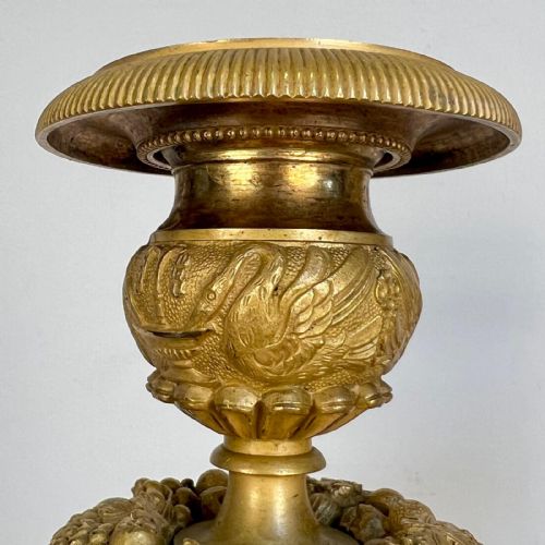 STRIKING PAIR OF 19TH C ORMOLU CANDLESTICKS - ADDITIONAL PHOTO 3
