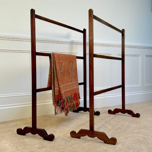 A PAIR 19TH C MAHOGANY SILOUETTE TOWEL RAIL - ADDITIONAL PHOTO 2