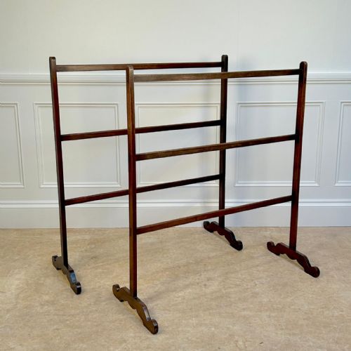 A PAIR 19TH C MAHOGANY SILOUETTE TOWEL RAIL - ADDITIONAL PHOTO 3