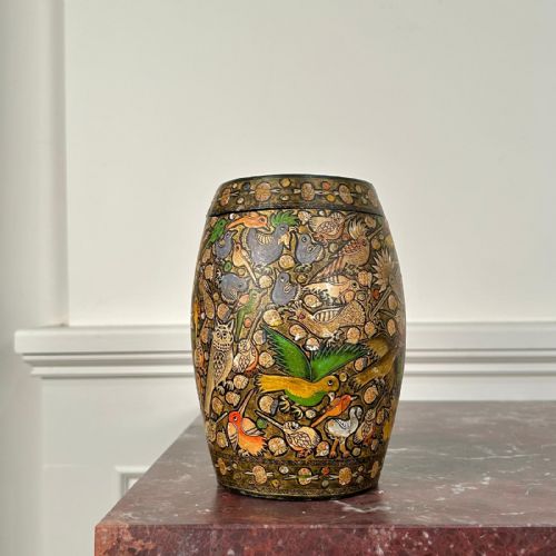 EARLY 20TH C KASHMIRI LIDDED POT - ADDITIONAL PHOTO 1