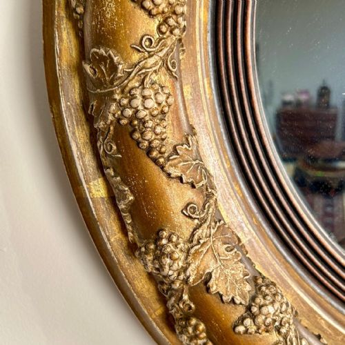 fig 1. Early 19th C Giltwood Convex Mirror