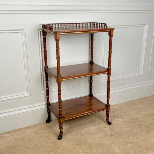 FINE 19TH C DIMINUTIVE WALNUT ETAGERE - ADDITIONAL PHOTO 1