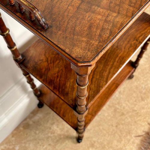 FINE 19TH C DIMINUTIVE WALNUT ETAGERE - ADDITIONAL PHOTO 2