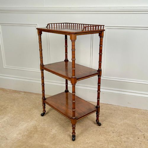 FINE 19TH C DIMINUTIVE WALNUT ETAGERE - ADDITIONAL PHOTO 3