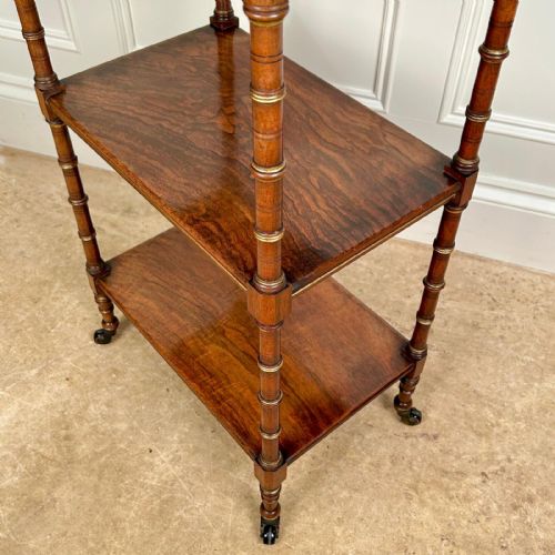 FINE 19TH C DIMINUTIVE WALNUT ETAGERE - ADDITIONAL PHOTO 6