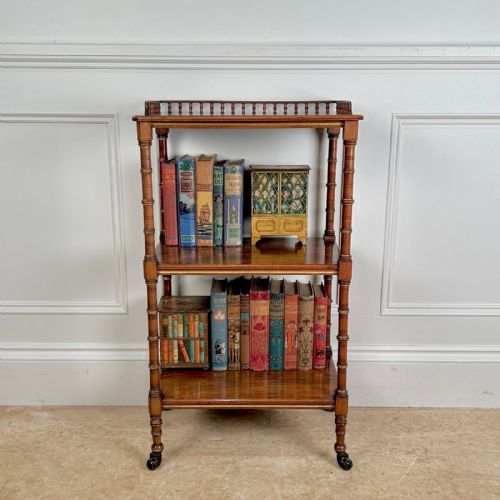 FINE 19TH C DIMINUTIVE WALNUT ETAGERE - ADDITIONAL PHOTO 7