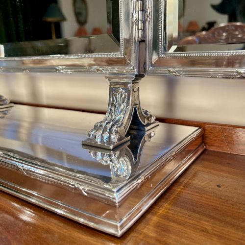 FINE QUALITY SILVER TRIPTYCH DRESSING TABLE MIRROR - ADDITIONAL PHOTO 2