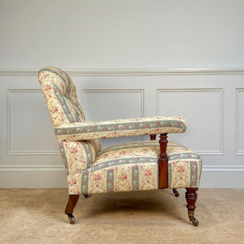 HOWARD SONS WALNUT OPEN ARMCHAIR - ADDITIONAL PHOTO 2