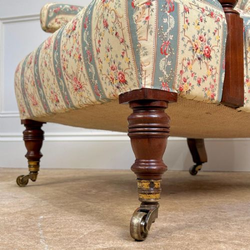HOWARD SONS WALNUT OPEN ARMCHAIR - ADDITIONAL PHOTO 3