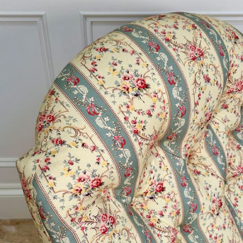 HOWARD SONS WALNUT OPEN ARMCHAIR - ADDITIONAL PHOTO 4