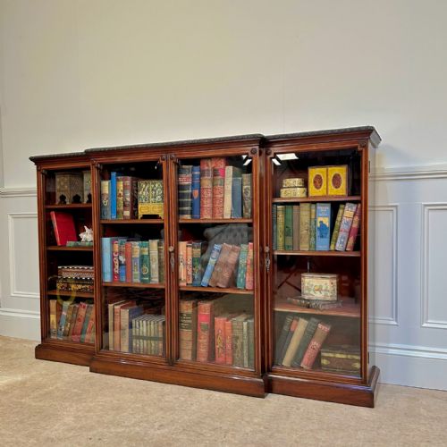 19TH C MAHOGANY DWARF GLAZED BOOKCASE - ADDITIONAL PHOTO 1