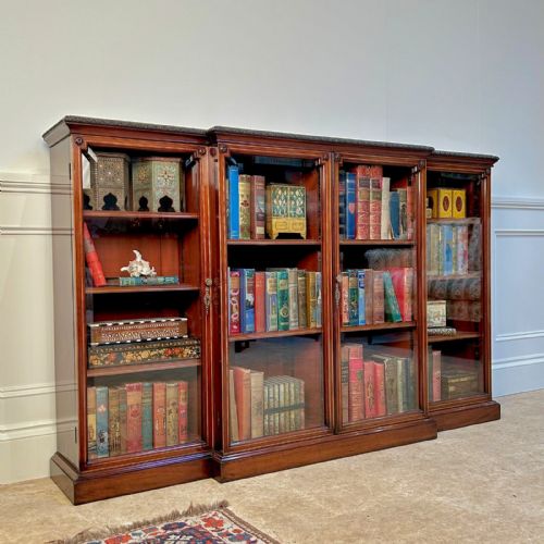 19TH C MAHOGANY DWARF GLAZED BOOKCASE - ADDITIONAL PHOTO 2