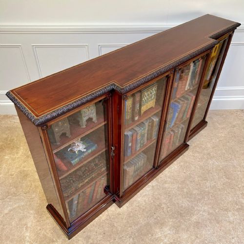 19TH C MAHOGANY DWARF GLAZED BOOKCASE - ADDITIONAL PHOTO 3
