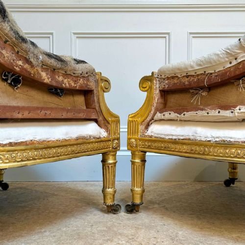 FINE PAIR OF HOLLAND SONS GILDED ARMCHAIRS - ADDITIONAL PHOTO 2