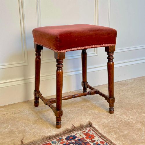 GEORGIAN MAHOGANY DRESSING TABLE STOOL - ADDITIONAL PHOTO 3