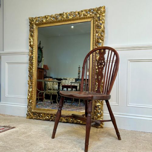 LARGE 19TH C GILTWOOD FLORENTINE MIRROR - ADDITIONAL PHOTO 1