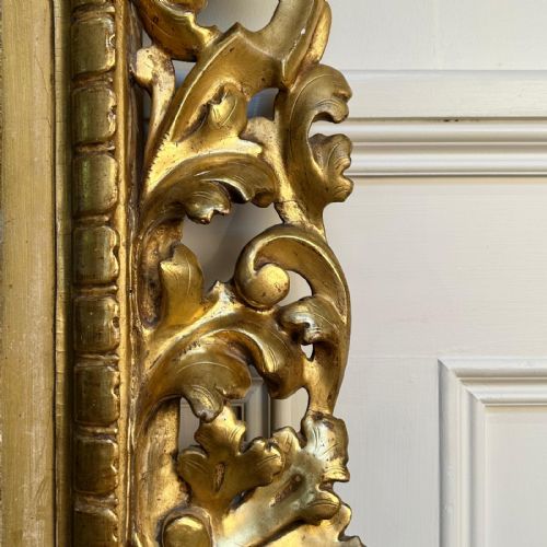 LARGE 19TH C GILTWOOD FLORENTINE MIRROR - ADDITIONAL PHOTO 4