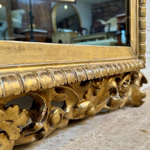 LARGE 19TH C GILTWOOD FLORENTINE MIRROR - ADDITIONAL PHOTO 5