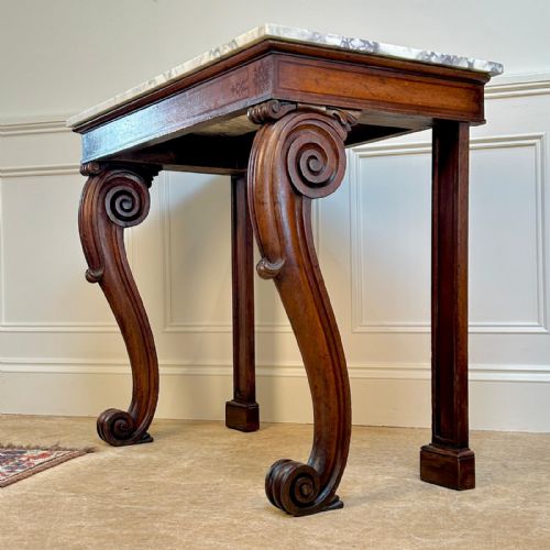 BEAUTIFUL REGENCY OAK MARBLE CONSOLE TABLE