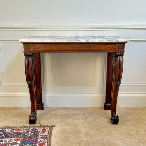 BEAUTIFUL REGENCY OAK MARBLE CONSOLE TABLE - ADDITIONAL PHOTO 2