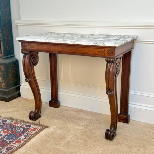BEAUTIFUL REGENCY OAK MARBLE CONSOLE TABLE - ADDITIONAL PHOTO 3
