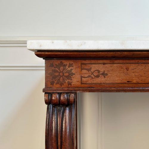 BEAUTIFUL REGENCY OAK MARBLE CONSOLE TABLE - ADDITIONAL PHOTO 4