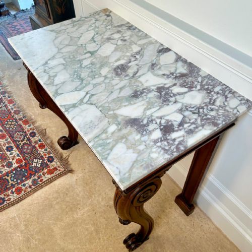BEAUTIFUL REGENCY OAK MARBLE CONSOLE TABLE - ADDITIONAL PHOTO 5