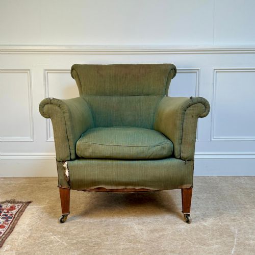 19TH C WOODSTOCK STYLE ARMCHAIR