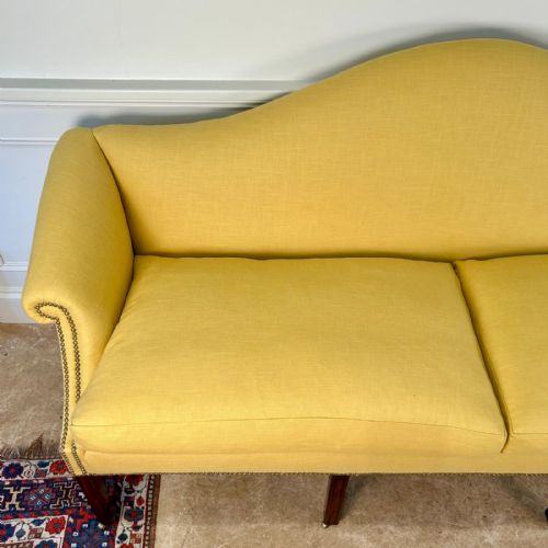 18TH C MAHOGANY CAMEL BACK SOFA - ADDITIONAL PHOTO 4