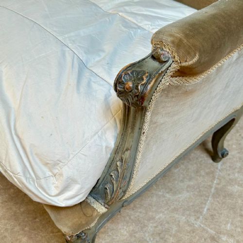 LATE 19TH C FRENCH PAINTED BERGRE ARMCHAIR - ADDITIONAL PHOTO 3