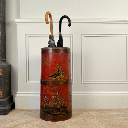 Edwardian Chinoiserie and Japanned Umbrella / Stick Stand