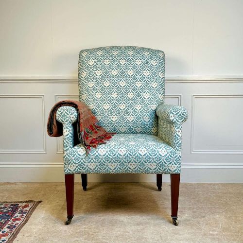 Large Edwardian Howard & Sons Library Chair
